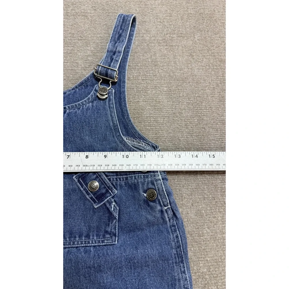 Arizona Jean Co Overall Dress Girls‎ Size 5 Blue Denim Floral Embroidered